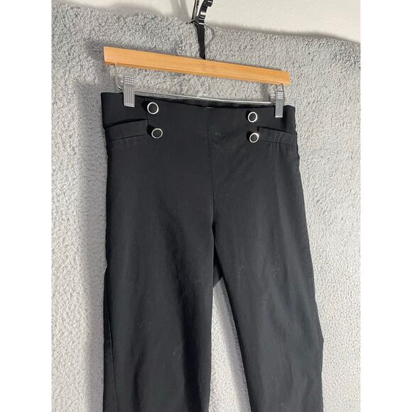 89th + Madison Black Ponte Pull-On Skinny Pants Women M Grommet Waist Workwear - Picture 4 of 10
